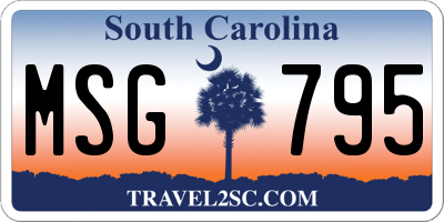 SC license plate MSG795