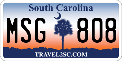 SC license plate MSG808