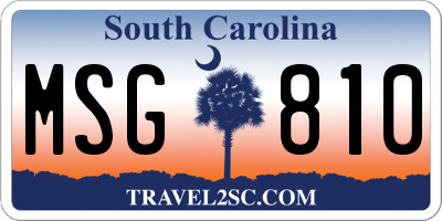 SC license plate MSG810