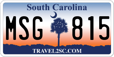 SC license plate MSG815