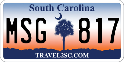SC license plate MSG817