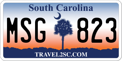 SC license plate MSG823