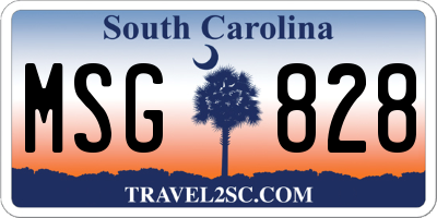 SC license plate MSG828
