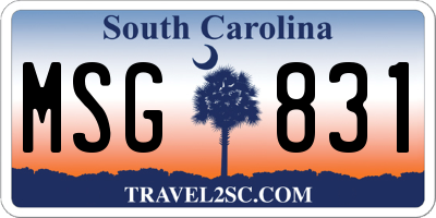 SC license plate MSG831
