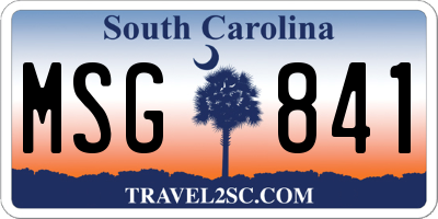 SC license plate MSG841