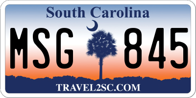 SC license plate MSG845