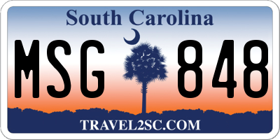 SC license plate MSG848