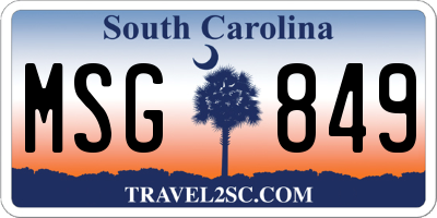 SC license plate MSG849