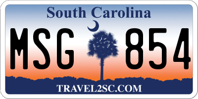 SC license plate MSG854