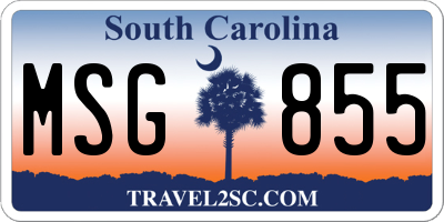 SC license plate MSG855