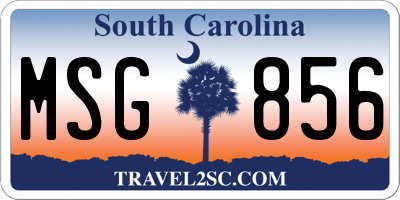 SC license plate MSG856