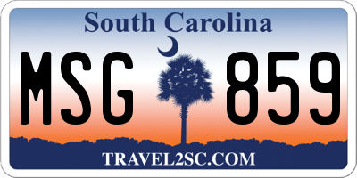 SC license plate MSG859