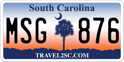 SC license plate MSG876