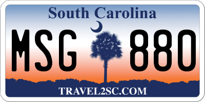 SC license plate MSG880