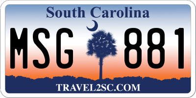 SC license plate MSG881