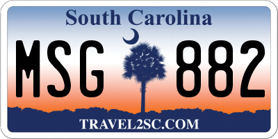 SC license plate MSG882