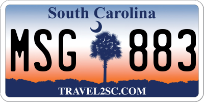 SC license plate MSG883