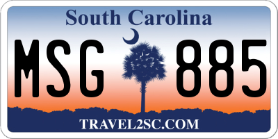 SC license plate MSG885