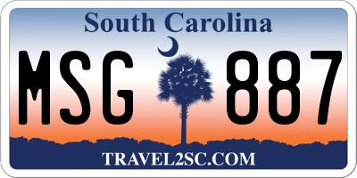 SC license plate MSG887