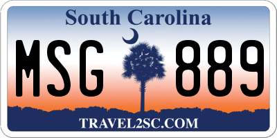 SC license plate MSG889