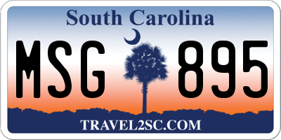 SC license plate MSG895