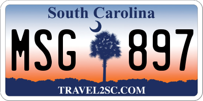 SC license plate MSG897