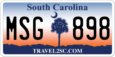 SC license plate MSG898