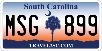 SC license plate MSG899