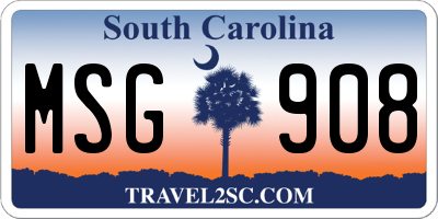 SC license plate MSG908