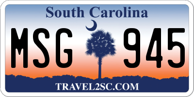 SC license plate MSG945