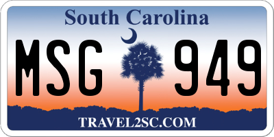 SC license plate MSG949