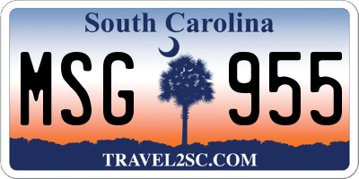 SC license plate MSG955