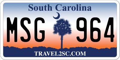 SC license plate MSG964