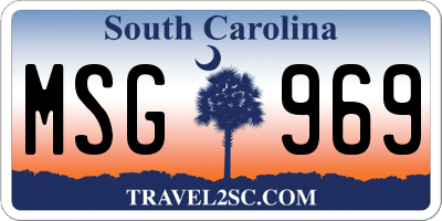 SC license plate MSG969