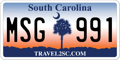 SC license plate MSG991