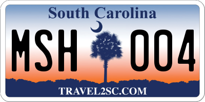 SC license plate MSH004