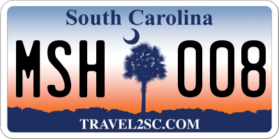 SC license plate MSH008