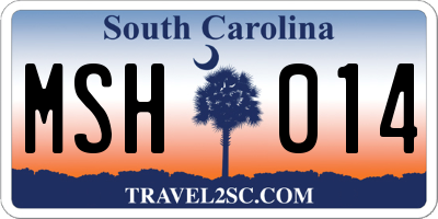 SC license plate MSH014