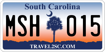 SC license plate MSH015
