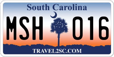 SC license plate MSH016