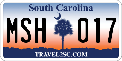 SC license plate MSH017