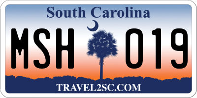 SC license plate MSH019