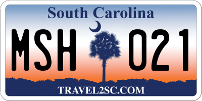 SC license plate MSH021