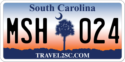 SC license plate MSH024