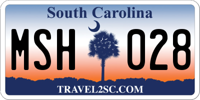 SC license plate MSH028