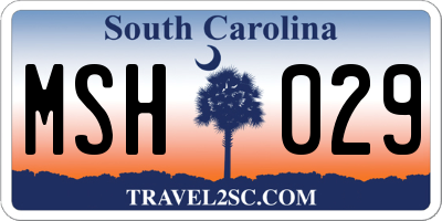 SC license plate MSH029