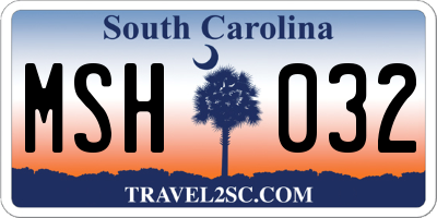 SC license plate MSH032