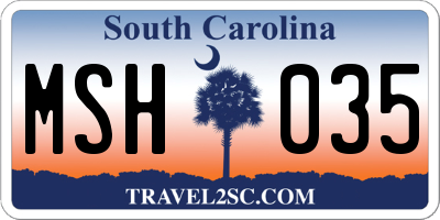 SC license plate MSH035