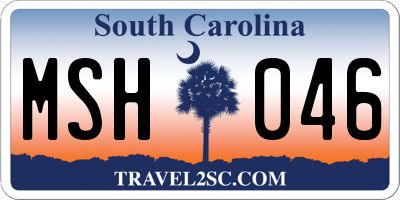 SC license plate MSH046