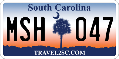 SC license plate MSH047